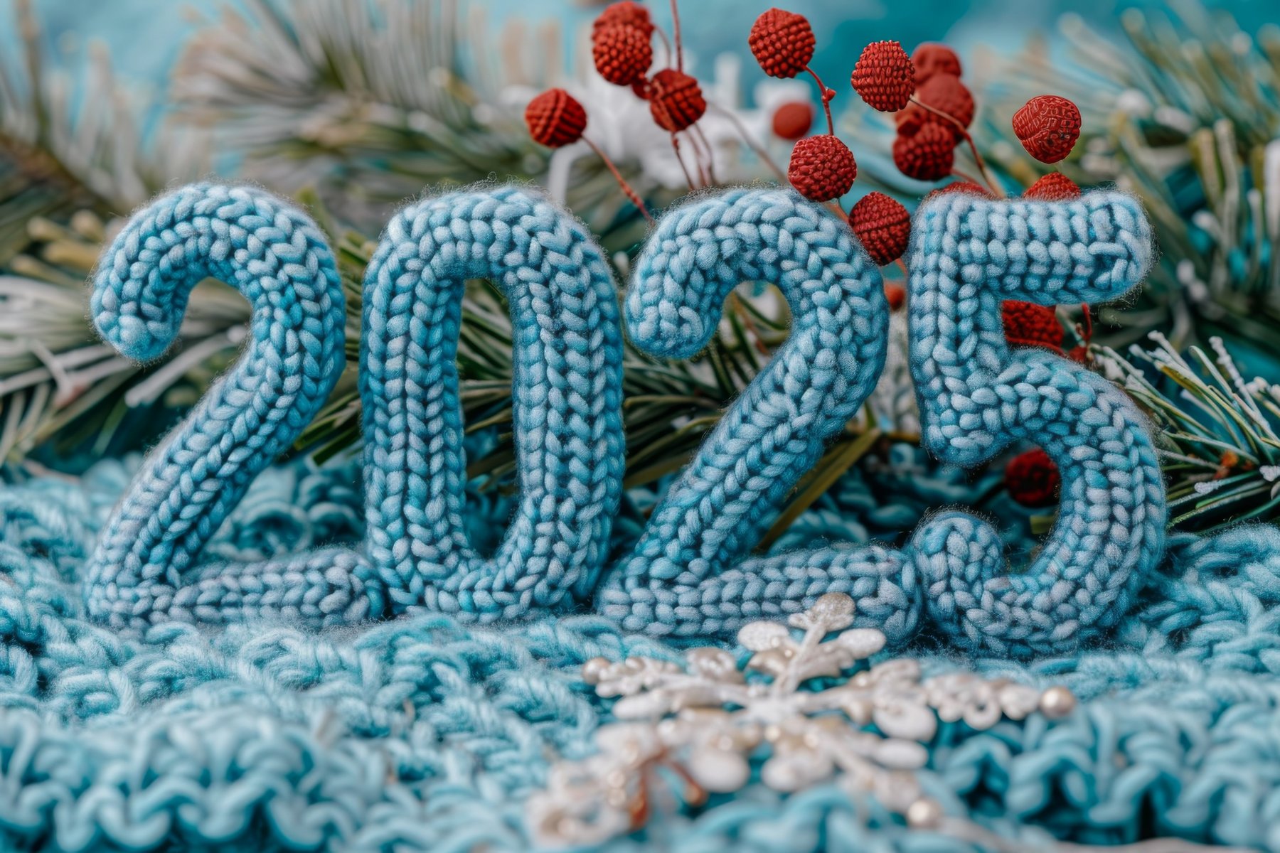 Symbolbild: Gestrickte Jahreszahl 2025